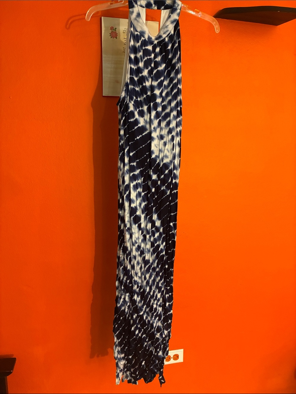 HYFVE Navy and White Tie-Dye Maxi Skirt